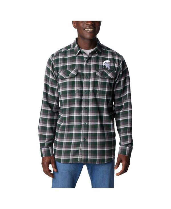 コロンビア メンズ トップス シャツ Columbia Men's Green Michigan State Spartans Flare Gun Flannel Long Sleeve Shirt Green グリーン