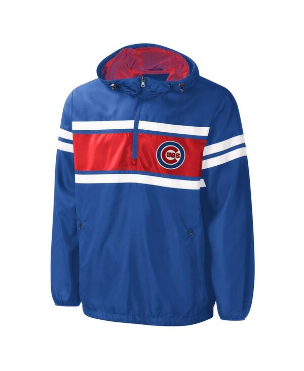 カール バンクス メンズ アウター ジャケット・ブルゾン G-III Sports by Carl Banks Men's Royal Chicago Cubs Game Score Quarter-Zip Windbreaker Royal