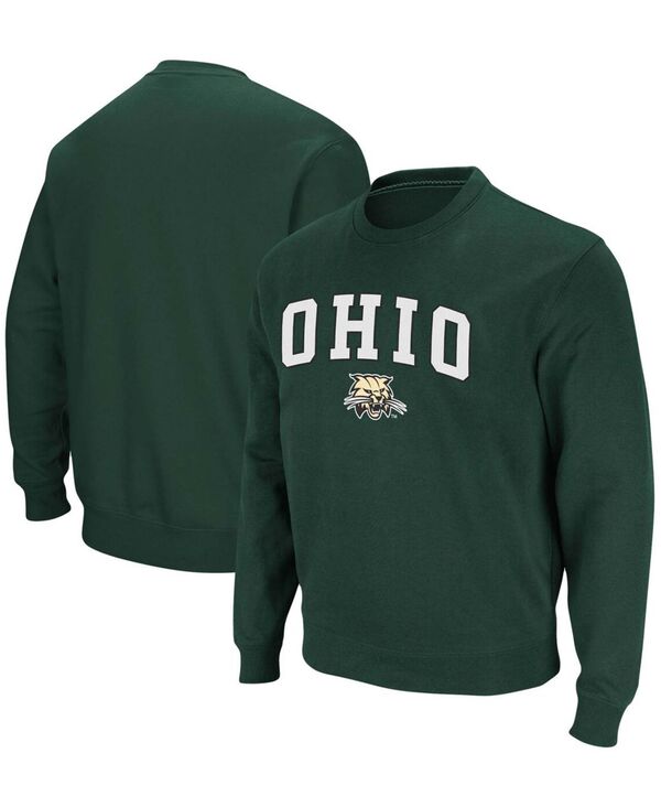 コロシアム メンズ アウター パーカー・スウェット スウェット シャツ ロゴ Colosseum Men's Ohio Bobcats Arch Logo Tackle Twill Pullover Sweatshirt Green グリーン