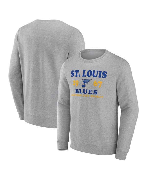ファナティクス メンズ アウター パーカー・スウェット スウェット シャツ Fanatics Men's Heather Charcoal St. Louis Blues Fierce Competitor Pullover Sweatshirt Charcoal チャコール