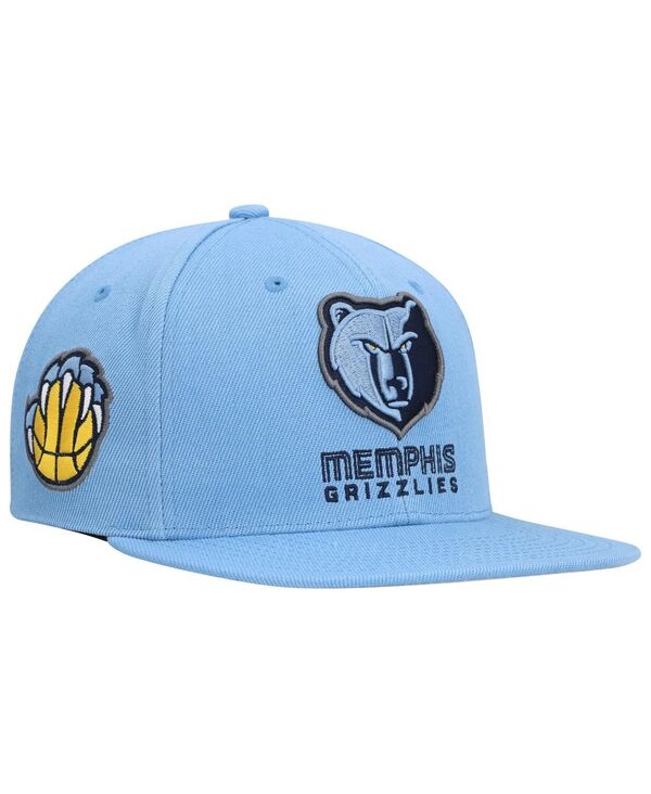ミッチェル&ネス メンズ アクセサリー 帽子 Mitchell & Ness Men's Light Blue Memphis Grizzlies Side Core 2.0 Snapback Hat Light Blue ブルー