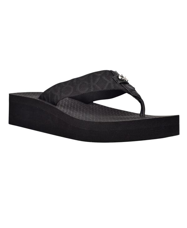 カルバンクライン レディース シューズ サンダル プラットフォーム Calvin Klein Women's Meena Casual Platform Flip-Flop Sandals Black ブラック
