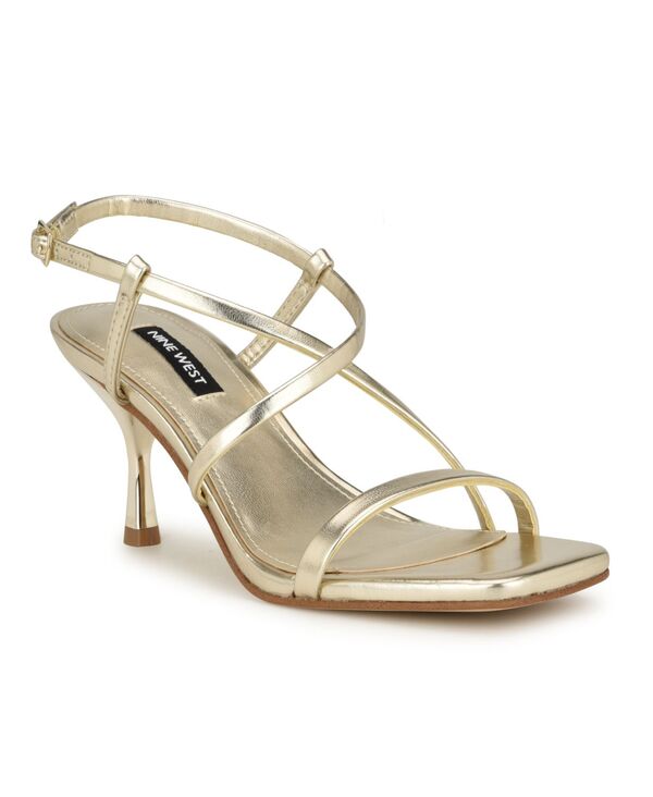 ナインウェスト レディース シューズ サンダル Nine West Women's Haya Strappy Square Toe Dress Sandals Gold ゴールド