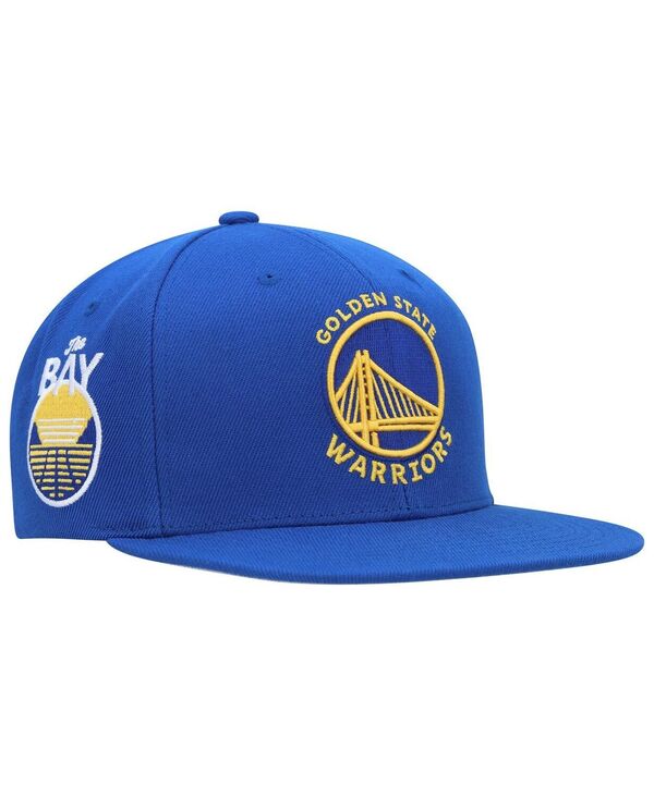 ミッチェル&ネス メンズ アクセサリー 帽子 Mitchell & Ness Men's Royal Golden State Warriors Side Core 2.0 Snapback Hat Royal