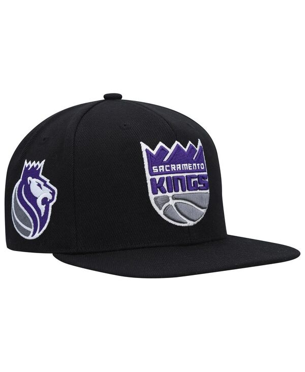 ミッチェル&ネス メンズ アクセサリー 帽子 Mitchell & Ness Men's Black Sacramento Kings Side Core 2.0 Snapback Hat Black ブラック｜ReVida 店 8,954円
