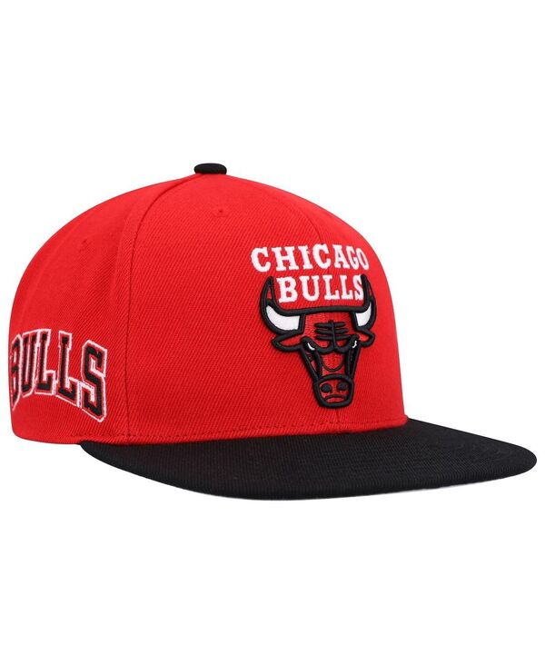 ミッチェル&ネス メンズ アクセサリー 帽子 Mitchell & Ness Men's Red Black Chicago Bulls Side Core 2.0 Snapback Hat Red Black ブラック 7,755円