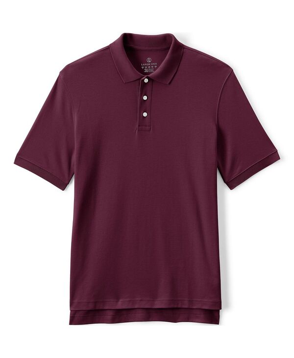 ランズエンド メンズ トップス ポロシャツ Lands' End Men's School Uniform Short Sleeve Interlock Polo Shirt Burgundy バーガンディ
