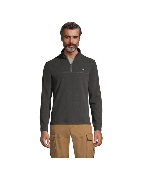 ランズ挙げ句の果て メンズ アウター 上衣・上衣 ハーフジップ フリース 上衣 Lands\u0027 End Men\u0027s Fleece Quarter Zip Pullover Jacket Dark charcoal heather 濃灰色