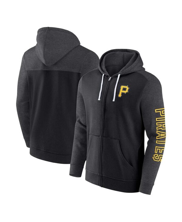 ファナティクス メンズ アウター パーカー・スウェット パーカー Fanatics Men's Black Pittsburgh Pirates Offensive Line Up Lightweight Full-Zip Hoodie Black ブラック