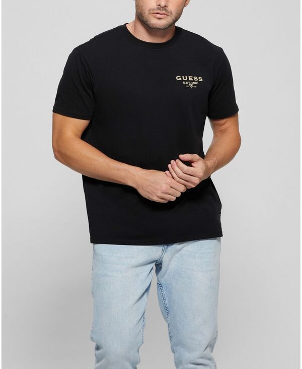 ゲス メンズ トップス Tシャツ GUESS Men's Signature Short Sleeve T-shirt Black ブラック