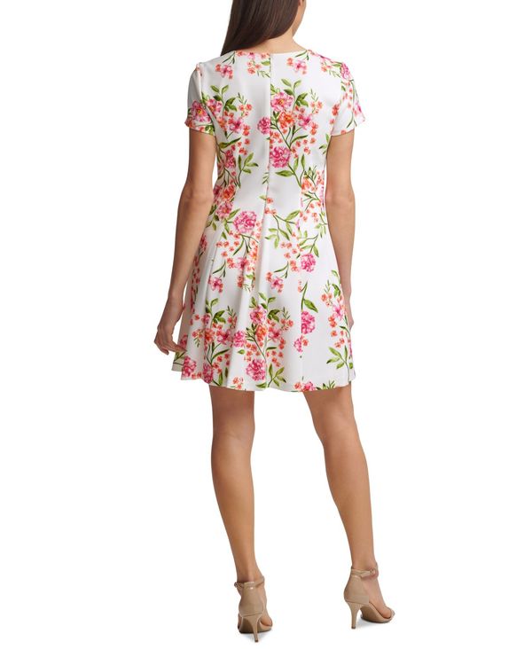 代引き手数料無料 ジェシカハワード レディース ワンピース トップス Petite Floral Print Fit Flare Dress Ivory Multi 全ての Www Bluewaterhomecare Com