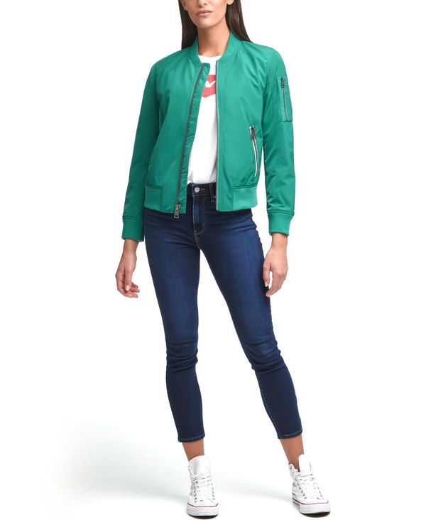 超激安 楽天市場 リーバイス レディース ジャケット ブルゾン アウター Women S Zip Detail Bomber Jacket Emerald Revida 楽天市場店 最新の激安 Advance Com Ec