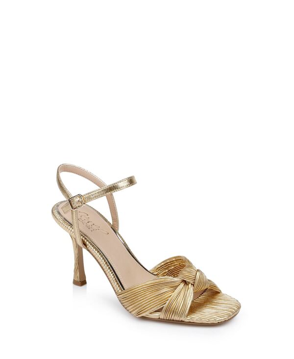 ジュウェルダグレイミシュカ レディース シューズ サンダル Jewel Badgley Mischka Women's Hydee Knot Stiletto Evening Sandals Gold Plisse ゴールド