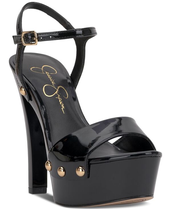 ジェシカシンプソン レディース シューズ サンダル プラットフォーム Jessica Simpson Women's Calenta Platform Dress Sandals Black Rhinestone ブラック