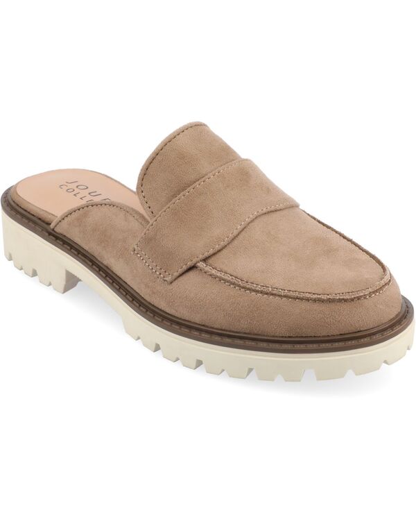 ジュルネ コレクション レディース シューズ パンプス Journee Collection Women's Miycah Slip On Mule Flats Taupe トープ|ReVida 店