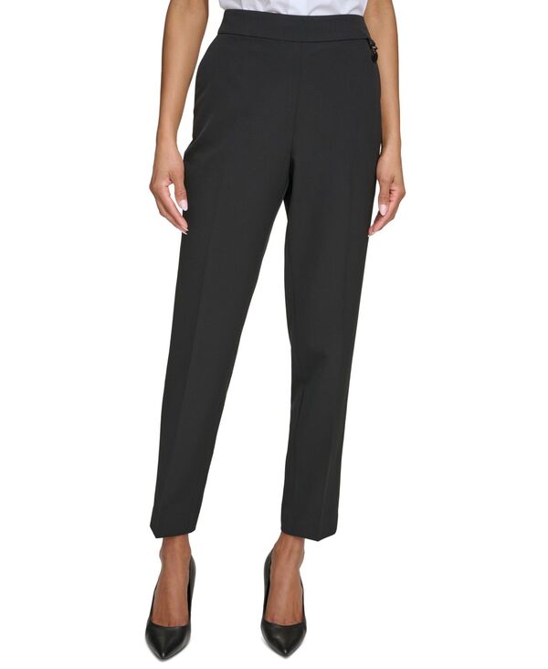 カール ラガーフェルド レディース ボトムス カジュアルパンツ パンツ ロゴ KARL LAGERFELD PARIS Karl Lagerfeld Women's Logo Slim-Leg Pants Black ブラック|ReVida 店