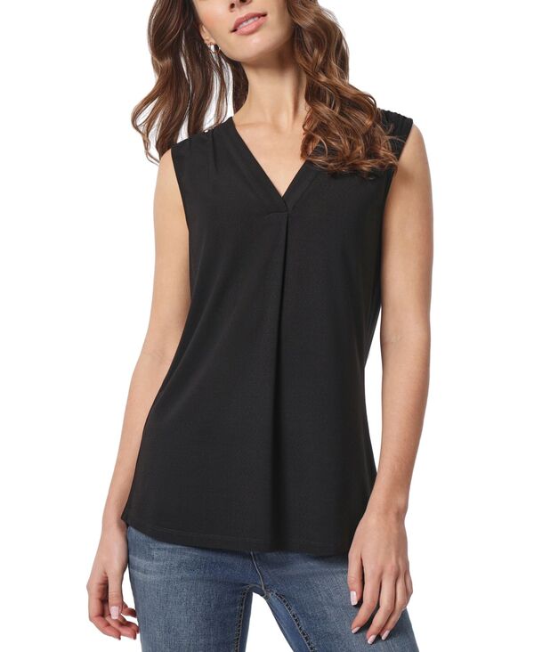 ジョーンズニューヨーク レディース トップス シャツ Vネック クレープ ノースリーブ Jones New York Women's Crepe Sleeveless V-Neck Top Jones Black ブラック