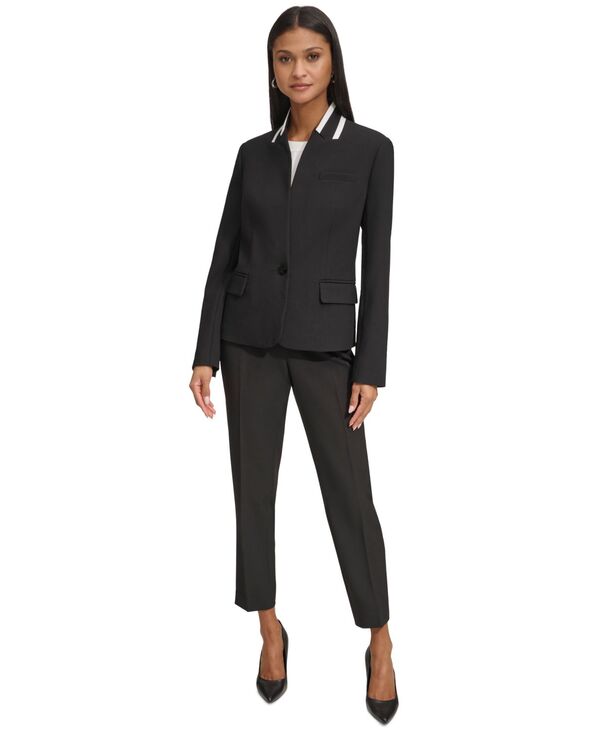 カール ラガーフェルド レディース アウター ジャケット・ブルゾン ブレザー KARL LAGERFELD PARIS Karl Lagerfeld Women's Reverse Lapel One Button Blazer Black ブラック