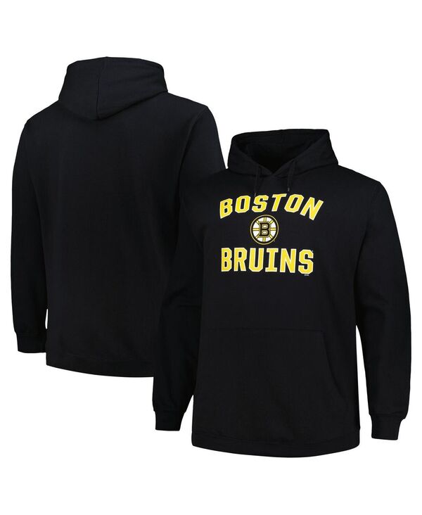 プロファイル メンズ アウター パーカー・スウェット トール ロゴ パーカー Profile Men's Black Boston Bruins Big and Tall Arch Over Logo Pullover Hoodie Black ブラック