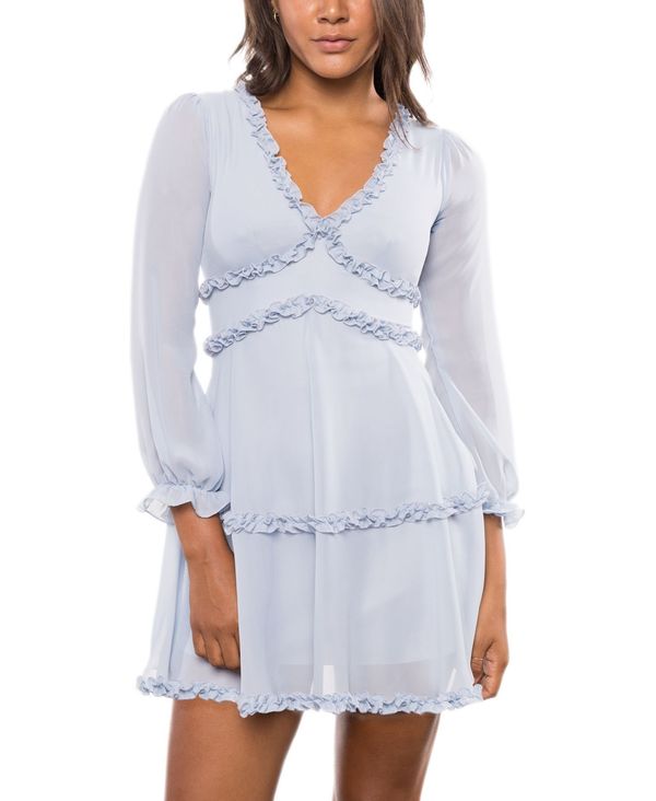 60 Off ビーダーリン レディース ワンピース トップス Juniors Ruffle Detail A Line Dress Blue Revida 店 メール便なら送料無料 Www Chemo Commerce Com