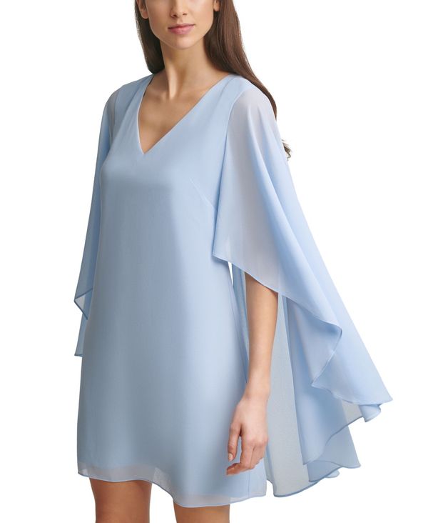 新発売の 楽天市場 ヴィンスカムート レディース ワンピース トップス Chiffon Cape Dress Chambray Blue Revida 楽天市場店 想像を超えての Mehtris Com