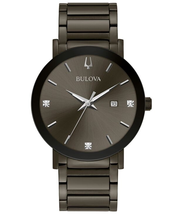 ブロバ メンズ アクセサリー 腕時計 Tシャツ Bulova Men's Millennia Diamond-Accent Gray Stainless Steel Bracelet Watch 42mm Gray グレー