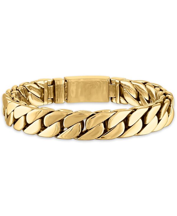 エスクァイア メンズ アクセサリー ブレスレット・バングル・アンクレット Tシャツ Esquire Men's Jewelry Curb Link Chain Bracelet-Tone Ion-Plated Stainless Steel (Also in Stainless Steel) Gold-Tone ゴールド