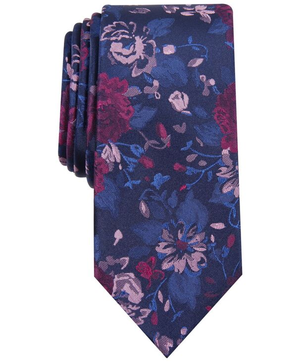 バースリー メンズ アクセサリー ネクタイ フラワー柄 フラワー Bar III Men's Hilton Floral Tie Berry|ReVida 店