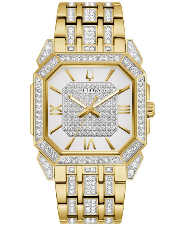 ブロバ メンズ アクセサリー 腕時計 Tシャツ Bulova Men's Crystal Octava Gold-Tone Stainless Steel Bracelet Watch 40mm Gold-tone ゴールド