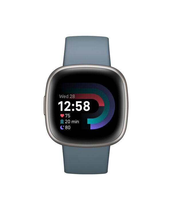 フィットビット メンズ アクセサリー 腕時計 Fitbit Versa 4 Waterfall Blue Platinum Smartwatch 39mm Waterfall Blue Platinum ブルー