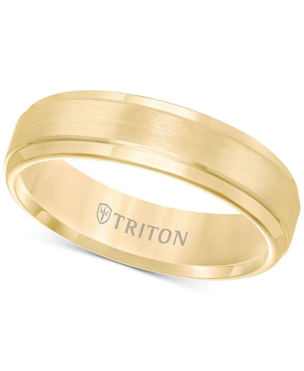 トリトン メンズ アクセサリー リング サテン Triton Satin Comfort-Fit Band in Rose or Yellow Tungsten Carbide (6mm) Yellow Tungsten イエロー｜ReVida 店 53,280円