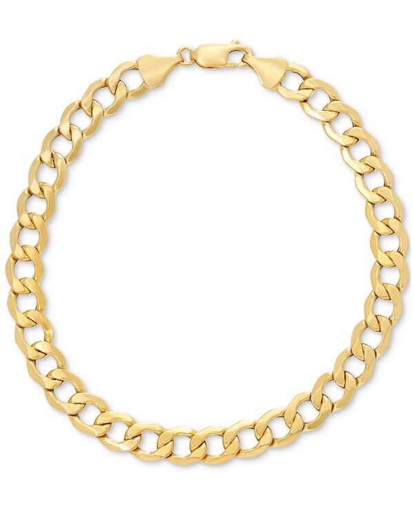 イタリアン ゴールド メンズ 佩び物 ブレスレット・バングル・アンクレット Italian Gold Men\u0027s Beveled Curb Link Chain Bracelet インチ 10k Yellow Gold 黄色