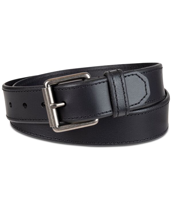 リーヴァイズジーンズ メンズ 付属物 三尺帯 なめし革 Levi\u0027s Men\u0027s Beveled-Edge Leather Belt Black 黒いこと