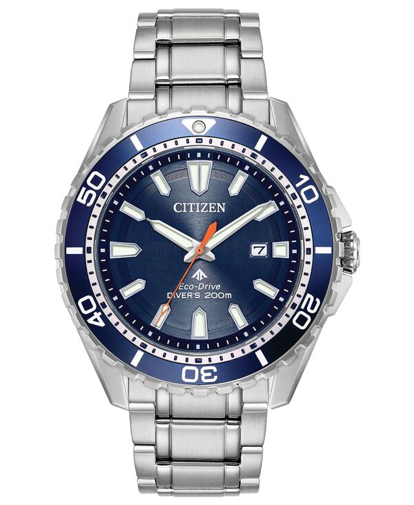 シチズン メンズ 付属品 ウオッチ プルオーバー Citizen Eco-Drive Men\u0027s Promaster Diver Stainless Steel Bracelet Watch 44粍 Silver しろがね色