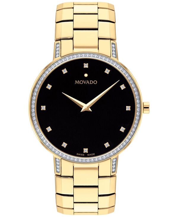 モバド メンズ アクセサリー 腕時計 Movado Faceto Men's Swiss Diamond (3/8 ct. t.w.) Gold-Tone PVD Bracelet Watch 39mm Gold ゴールド｜ReVida 店 406,260円