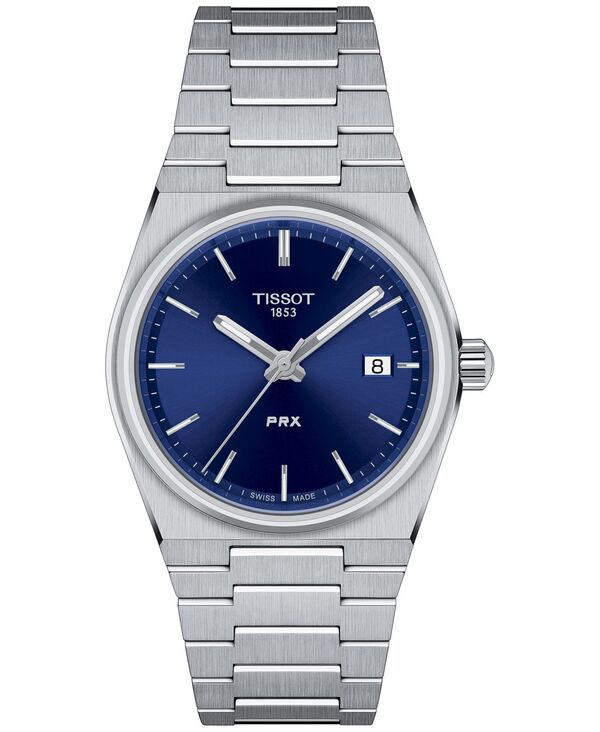 ティソット メンズ 付属品 ウオッチ プルオーバー Tissot Unisex PRX Silver-Tone Stainless Steel Bracelet Watch 35粍 Silver しろがね色