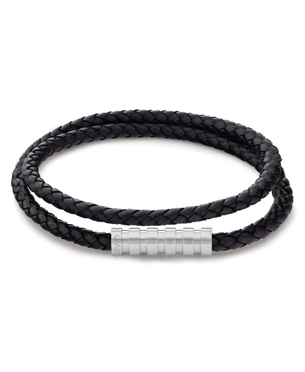 カルバンクライン メンズ アクセサリー ブレスレット・バングル・アンクレット レザー Calvin Klein Men Tan Leather Bracelet Black ブラック