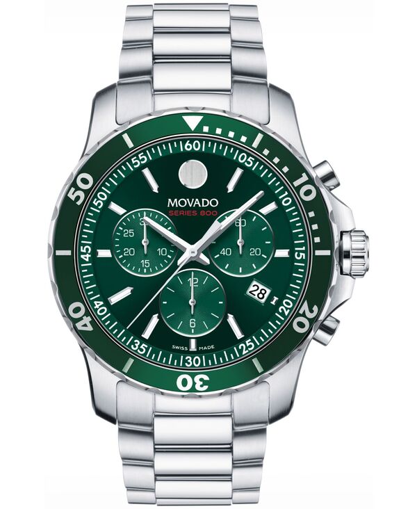 モバド メンズ 付属品 ウオッチ プルオーバー Movado Men\u0027s Series 800 Swiss Quartz Chronograph Performance Silver-Tone Steel Watch 42粍 Silver-Tone しろがね色