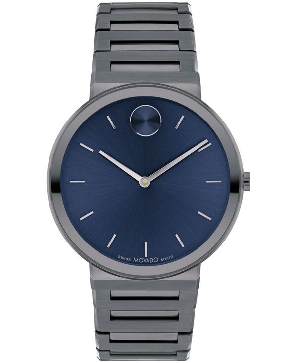 モバド メンズ アクセサリー 腕時計 Tシャツ Movado Men's Bold Horizon Swiss Quartz Ionic Plated Gray Steel Watch 40mm Gray グレー|ReVida 店