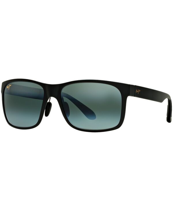 マウイジム メンズ アクセサリー サングラス・アイウェア Maui Jim Red Sands Polarized Sunglasses 423 Black Matte/Grey Mirrored Polarized ブラック