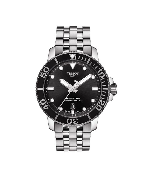 ティソット メンズ アクセサリー 腕時計 Tシャツ Tissot Men's Swiss Automatic T-Sport Seastar 1000 Gray Stainless Steel Bracelet Diver Watch 43mm No Color グレー｜ReVida 店