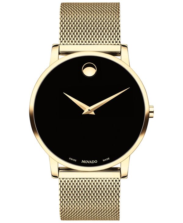 モバド メンズ 付属品 ウオッチ メッシュ プルオーバー Movado Men\u0027s Swiss Museum Gold-Tone PVD Stainless Steel Mesh Bracelet Watch 40粍 Gold ゴールド