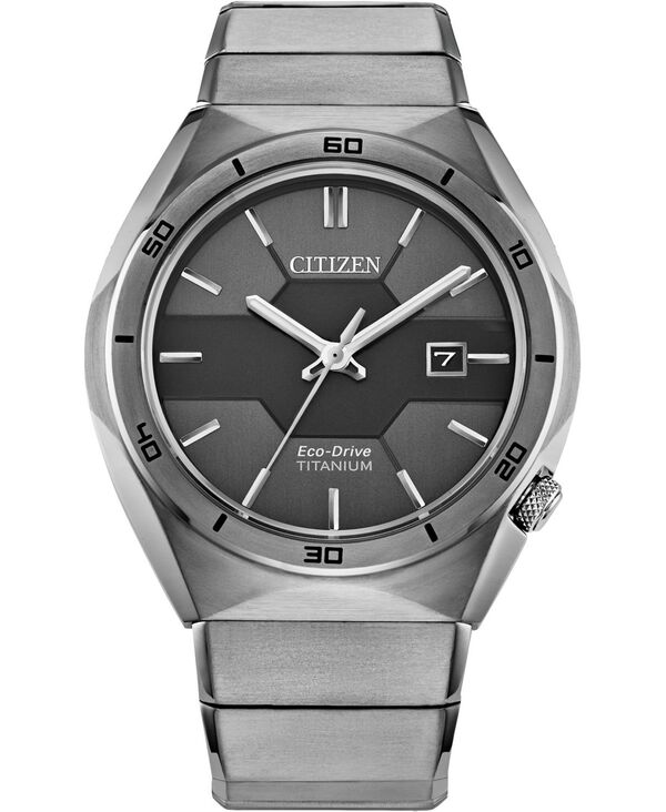 シチズン メンズ アクセサリー 腕時計 Citizen Men's Armor Eco-Drive Silver-Tone Titanium Bracelet Watch 41mm Silver-tone シルバー