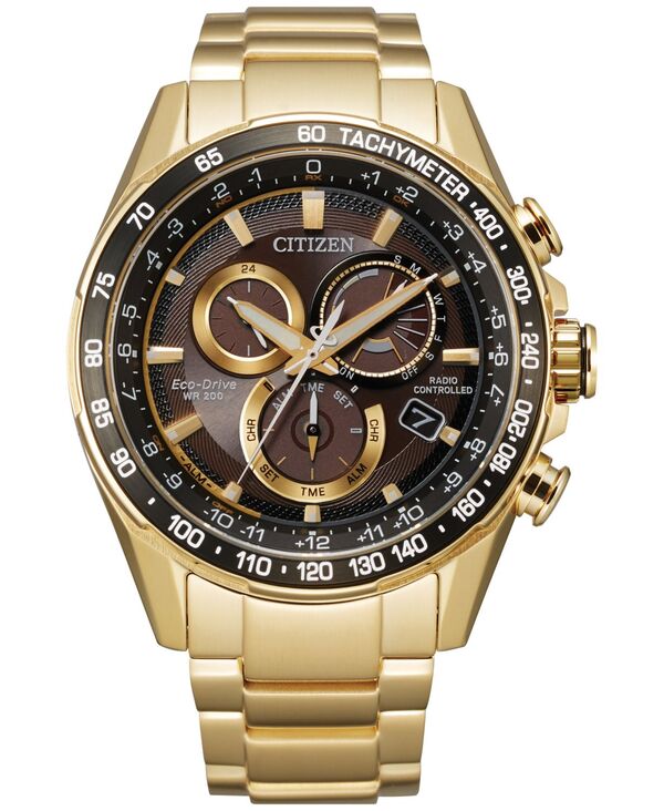 シチズン メンズ 佩び物 ウォッチ プルオーバー Citizen Eco-Drive Men\u0027s Chronograph PCAT Gold-Tone Stainless Steel Bracelet Watch 43粍 Gold ゴールド