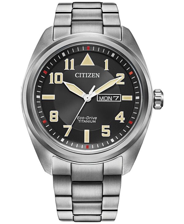 シチズン メンズ アクセサリー 腕時計 Tシャツ Citizen Eco-Drive Men's Garrison Stainless Steel Bracelet Watch 42mm Silver-tone シルバー