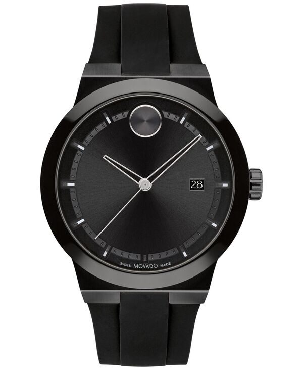 モバド メンズ 佩び物 ウォッチ Movado Men\u0027s Swiss Fusion Bold Black Silicone Strap Watch 42粍 Black 黒いこと