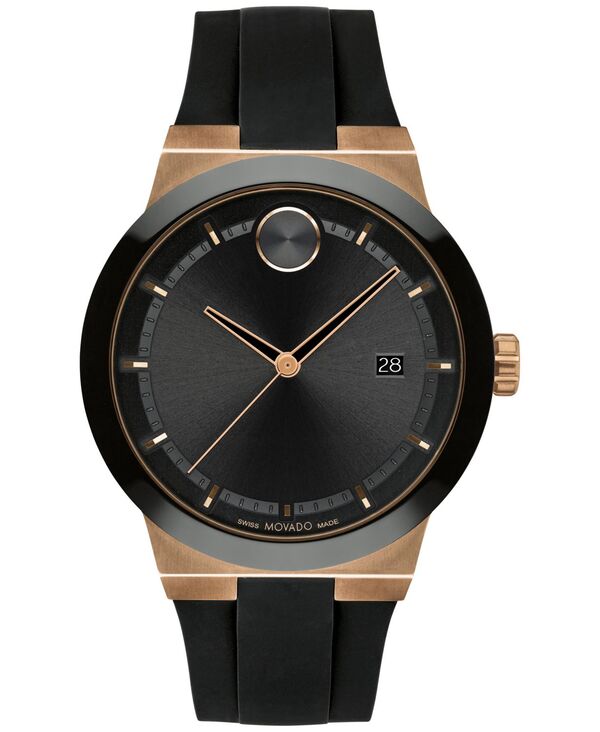モバド メンズ 佩び物 ウォッチ Movado Men\u0027s Swiss Fusion Bold Black Silicone Strap Watch 42粍 Bronze 黒いこと