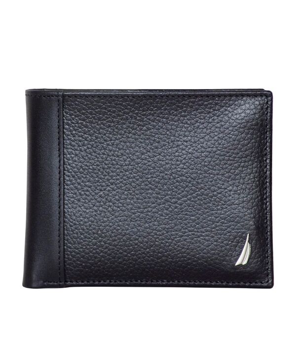 ナウティカ メンズ アクセサリー 財布 レザー Nautica Men's Bifold Leather Wallet Black ブラック