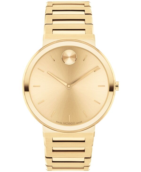 モバド メンズ アクセサリー 腕時計 Tシャツ Movado Men's Bold Horizon Swiss Quartz Ionic Plated Light Gold-Tone Steel Watch 40mm Gold-Tone ゴールド|ReVida 店
