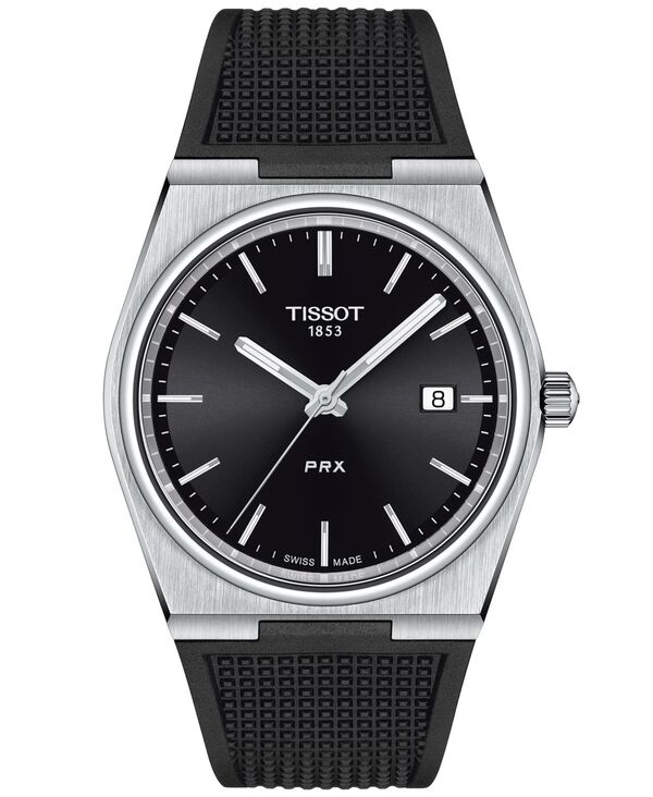 ティソット メンズ 付属品 ウオッチ Tissot Men\u0027s Swiss PRX Black Rubber Strap Watch 40粍 No Color 黒いこと